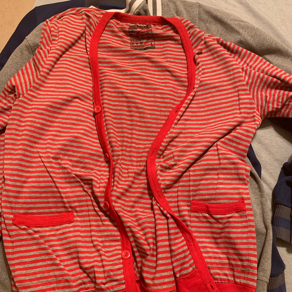 Red Gray Cardigan One 90 One Brand